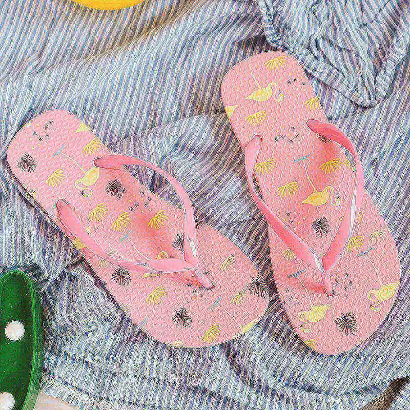 Обувь; женские тапочки с Фламинго; милые домашние тапочки; сандалии Unicornio; пляжные вьетнамки; женская обувь с Фламинго; zapatillas mujer - Цвет: pink flamingo slipp