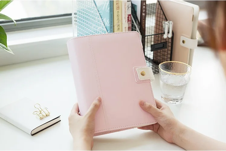 

Harphia Zipper Notebook 3cm Ring A5 Travel Journals Loose Leaf Spiral Macaron Planner Binder Diary Agenda Organizer