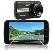 Udricare 4.3 дюймов автомобиль грузовик видеорегистратор Full HD 1080 P регистраторы ADAS LDWS расстояние Предупреждение Двойной объектив Камера сзади вид dvr