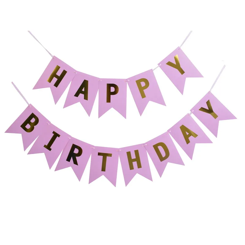 Hoomall Happy Birthday Banner Hanging Letter String Flags & Confetti