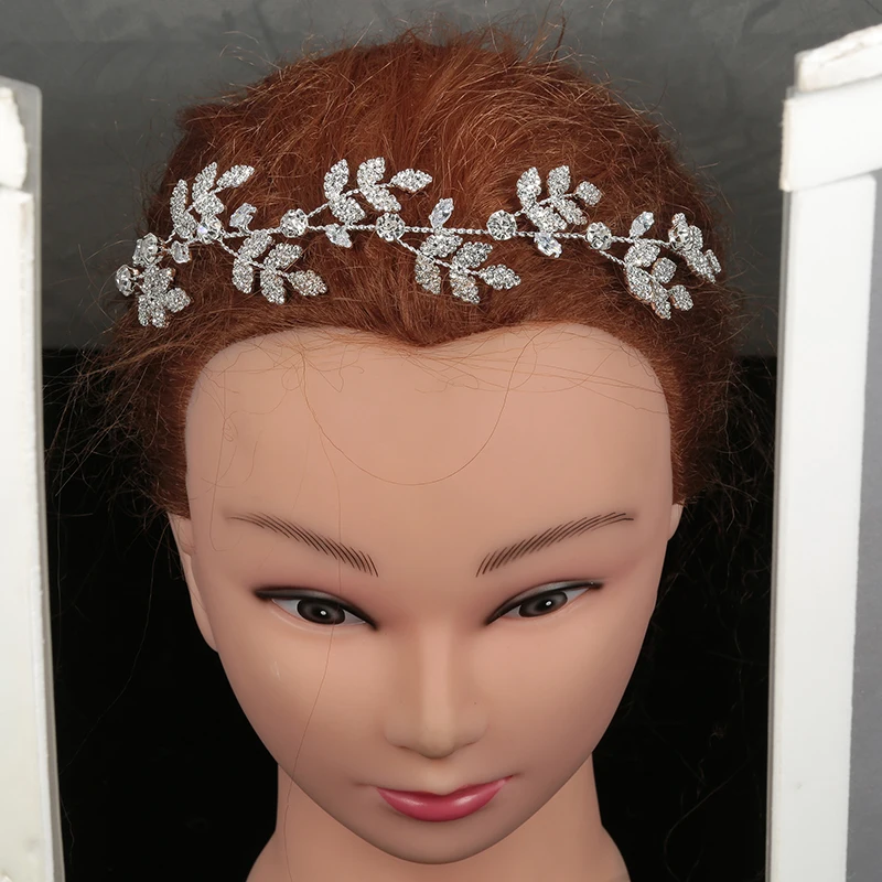 Tiaras And Crowns HADIYANA Simple Classic Leaf Design Women Hair Accessories Zircon Top Quality BC5009 Haar Sieraden Bruiloft | Украшения и