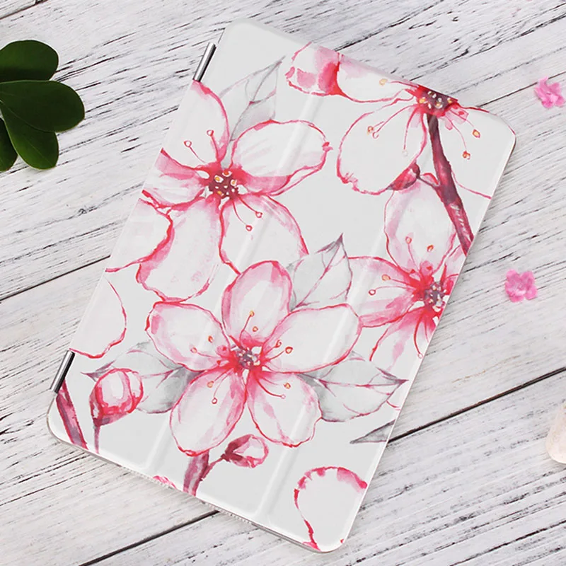 

Case for Ipad Air 2 Cherry Blossom Series Auto Sleep /Wake Up Flip PU Leather Case for Ipad Air 2 Smart Stand Cover