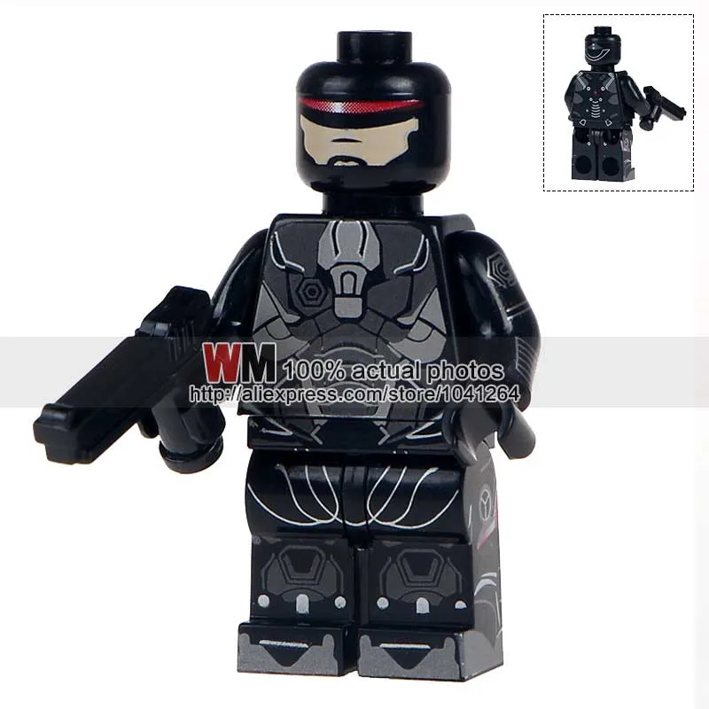 Одиночная Robocop Plawres Sanshiro мини куклы Строительные кирпичи блоки игрушки детские подарки Прямая поставка