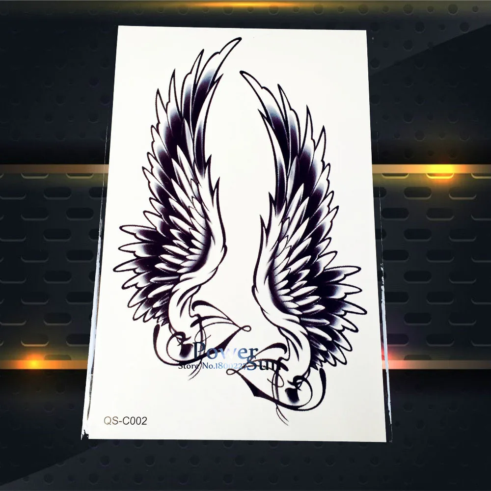 Tatouage Ailes D ange Dechu Signification Autocollant de tatouage temporaire, grande aile d'ange, manche, corps, dos  artistique, henné étanche, faux bras, plume, 1 pièce, S C51 | AliExpress