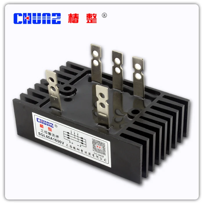

[BELLA] SQL60A1600V three-phase bridge rectifier bridge rectifier (with high-power radiator) in - --10PCS/LOT