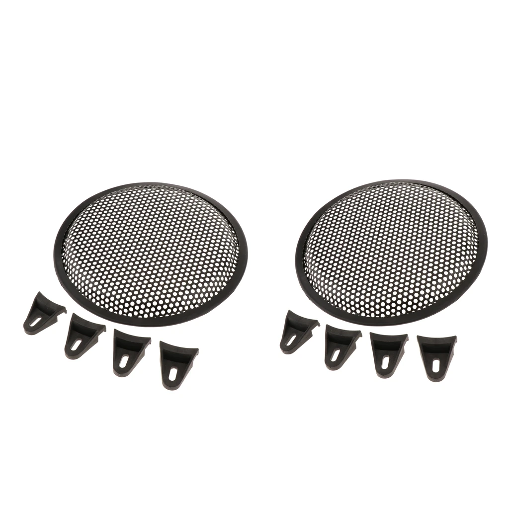 

2 Pieces Speaker Protective Grills 8 Inch Mesh Round Cover with 8pcs Screw and Fix Holder