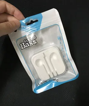 

10.5x15cm Clear/colorful Plastic Zipper Retail Packaging bags for headphone Poly pp Package bag for samsung iphone earphone