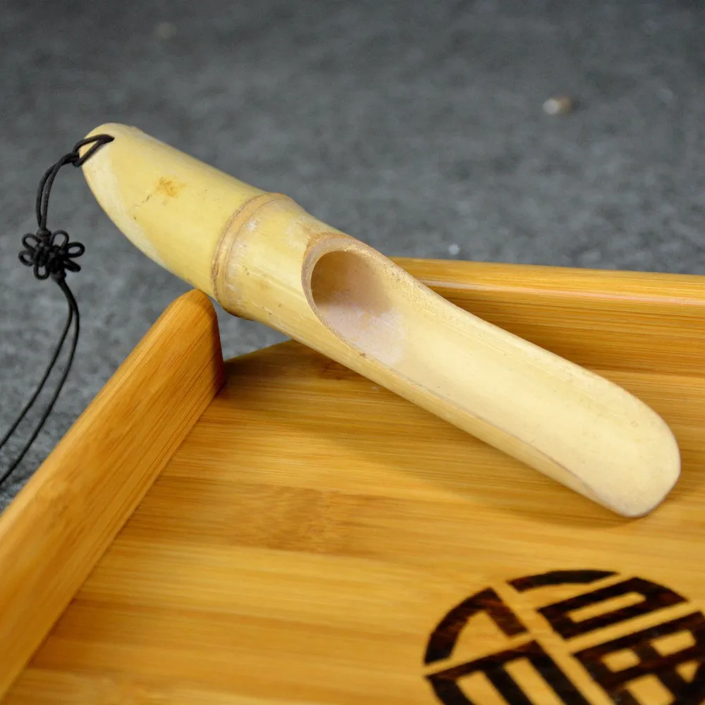 Натуральный Бамбуковый чайный поднос+ чайная ложка+ чайный нож, чайная доска пуэр для показа чая, китайские инструменты для церемонии, аксессуары