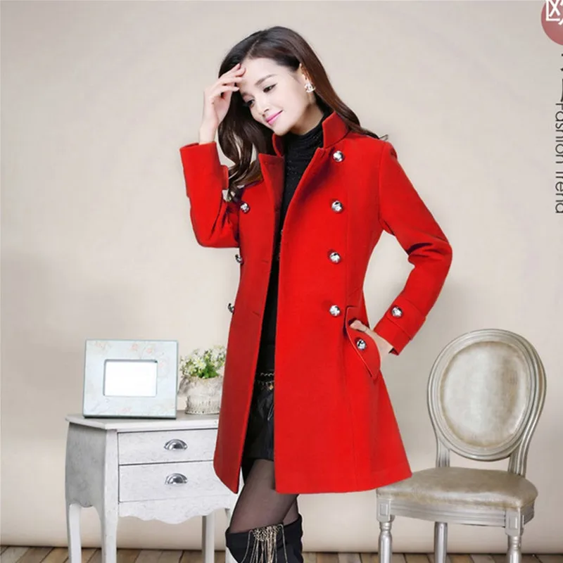 UHYTGF, плюс размер, зимнее женское Шерстяное Пальто,, корейская мода, пончо и накидки, женское элегантное длинное пальто, для женщин, высокое качество, 382