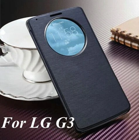 

YKSPACE High quality Luxury Flip Leather Case Circle View window Cover Housing Shell Mobile Phone bag for LG G3 D855 D850