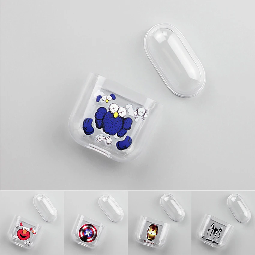 

Hard Case For AirPods Captain America Iron Man Transparents Airpod Case Wireless Bluetooth Earphone Protective CaseFor Air pods
