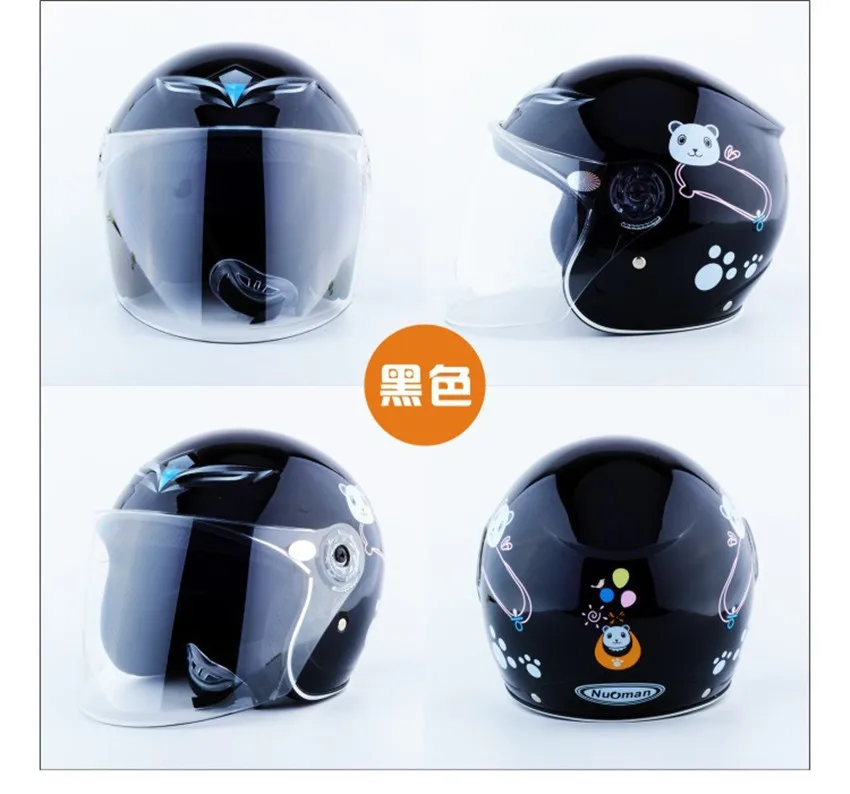 

New Hot High Quality Cartoon Children Motorcycle Helmets with lens Boy Girl Protective Cycling Casque 11