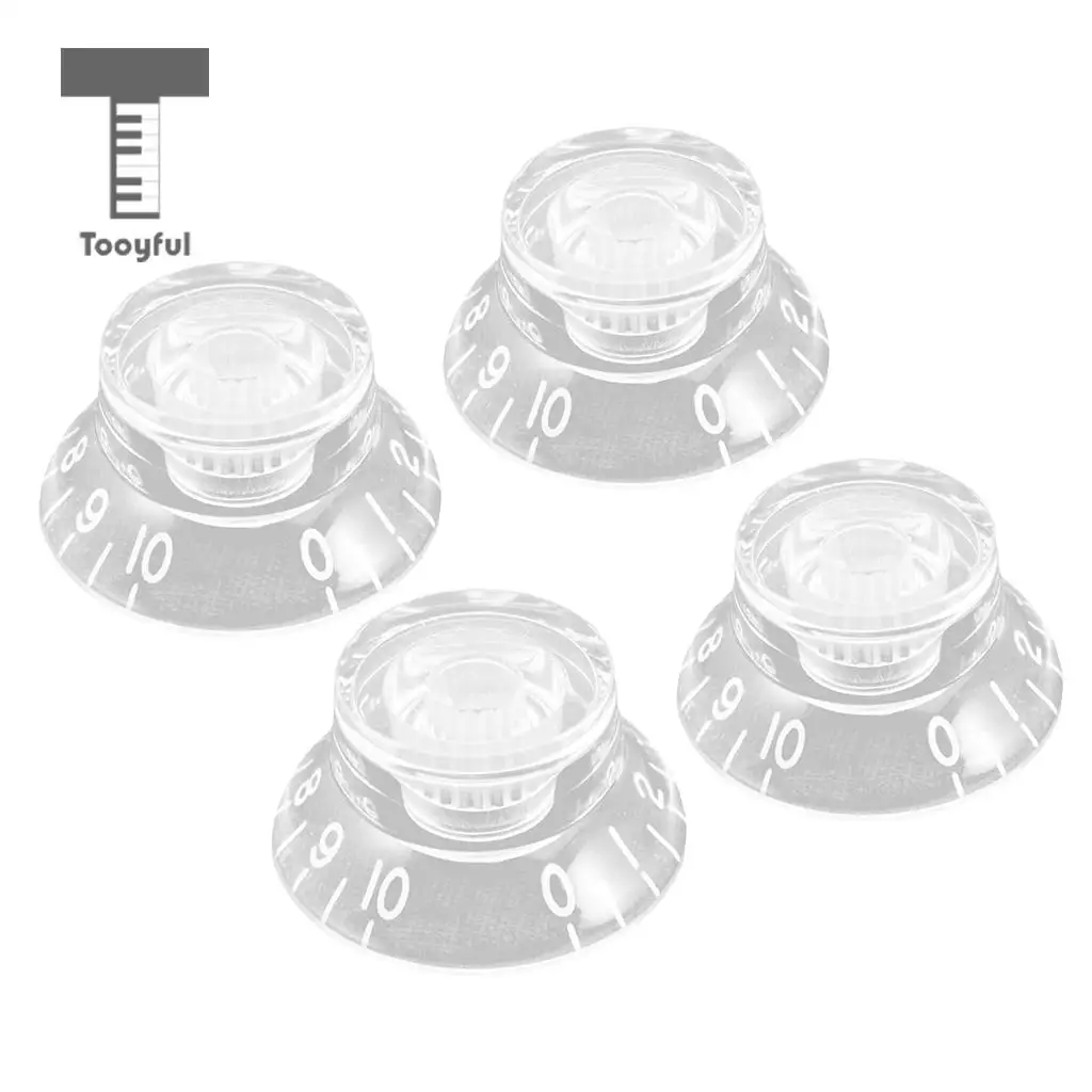Tooyful 4pcs Acrylic Bell Speed Control Knobs Guitar Tone Volume Knobs for LP Electric Guitar Replacement Parts