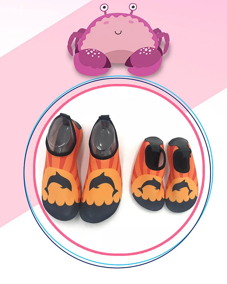 1 (2)Kid Quick Drying Swim Wading Shoes Casual Footwear Barefoot LightWeight Aqua Socks For Beach Pool Cartoon Children Slippers Hot