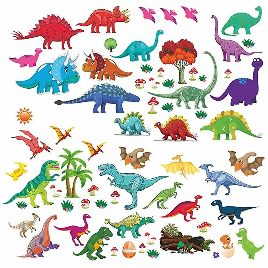 

6 Sheets/Set 3D Cartoon Mini Dinosaur Kids Stickers Toys for Children Notebook Sticker Scrapbooking Diary Label Home WallDecor
