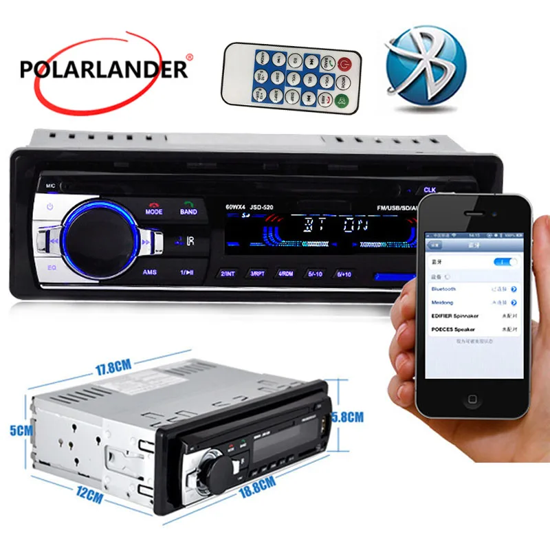 Автомобильный радиоприемник JSD520 12 В стерео Bluetooth дистанционное управление