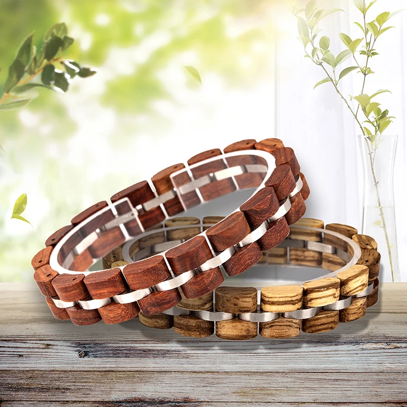Tanie BOBO BIRD drewniana bransoletka Homme mężczyźni kobiety drewniana bransoletka bangle na prezent pulsera hombre świetne prezenty