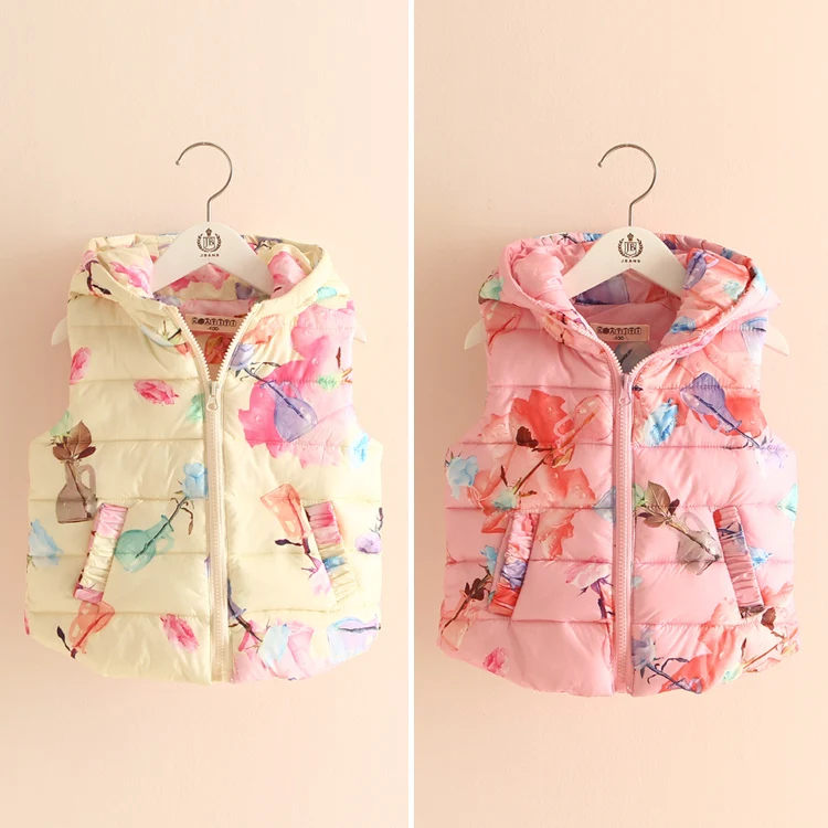 2 7 age baby girl autumn/winter vest kids zipper vests & waistcoats,baby girl hoodies.Children