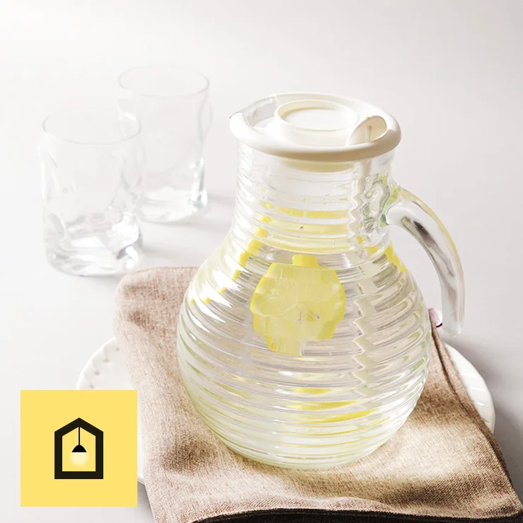 High Quality Water Bottle 2L Unleaded Tempered Glass Made In Italy Heat