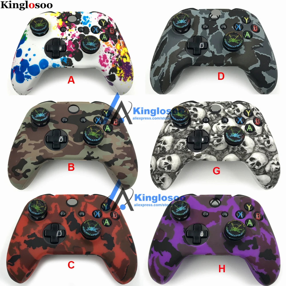 

Gaming controllers soft protective cover silicone skin sleeve Rubber Case for w/ Analog Grips for XBox One X S controller