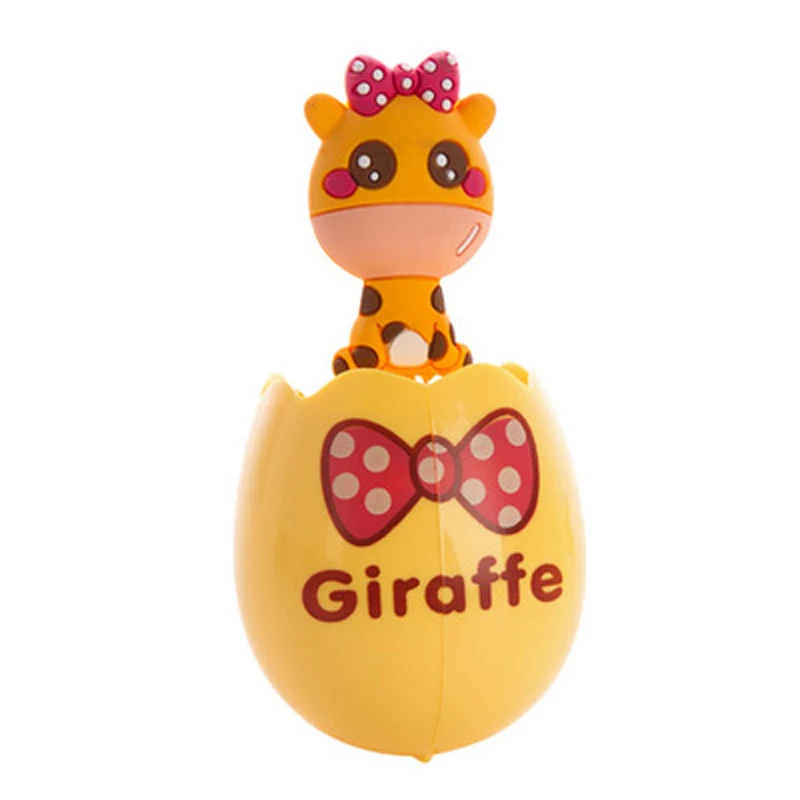 Милая форма яйца мультфильм держатель для зубной щетки с животным креативный с двойной присоской Чехлы для зубных щеток крышка аксессуары для ванной комнаты наборы - Цвет: giraffe
