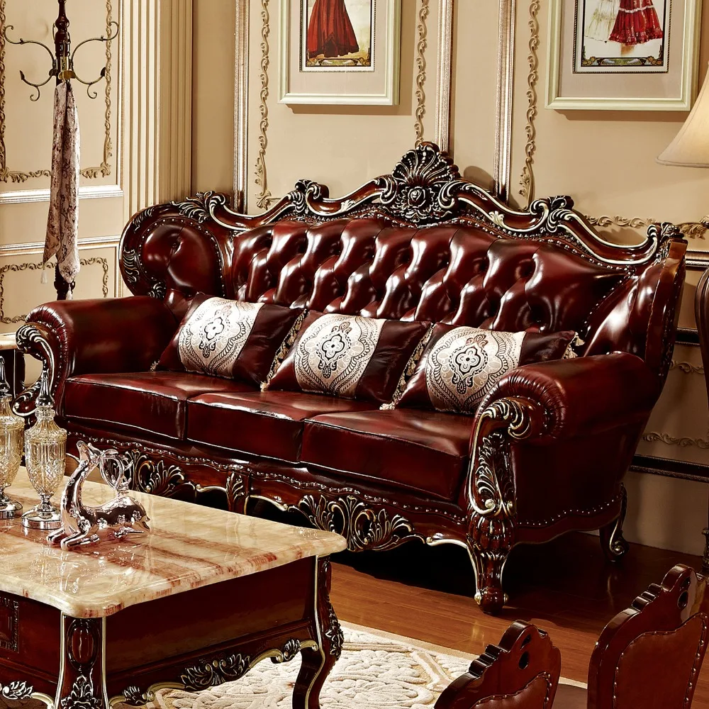 Luxus qualität Leder Sofa set Wohnzimmer massivholz durch ProCARE ... Luxus qualität Leder Sofa set Wohnzimmer massivholz durch ProCARE ...