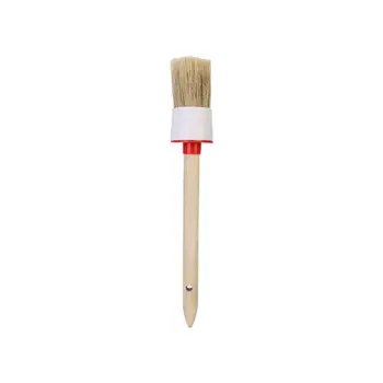 

Car Cleaning Brush Natural Boar Hair Round Head Detail Brush Auto Detailing Brush Cleaner Brush Set
