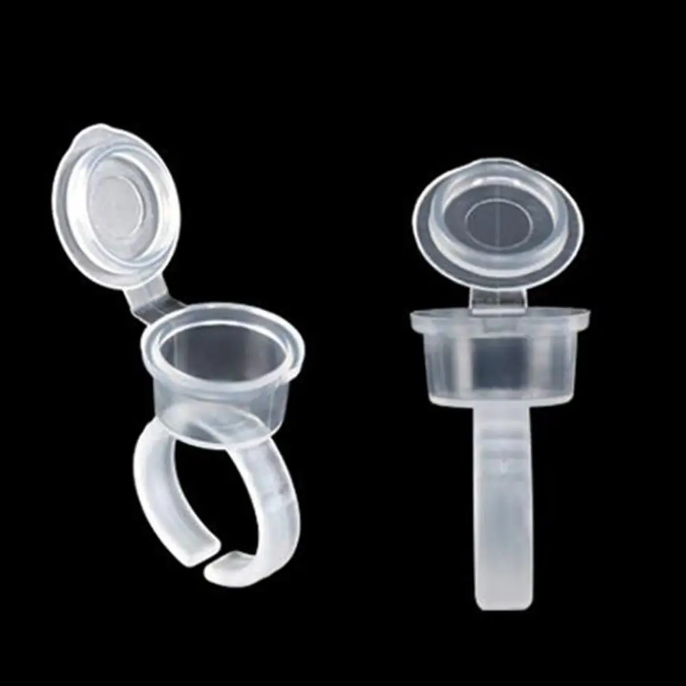 

BellyLady 100 Pcs Eyelash Extend Ring Cup Tattoo Ink Pigment Holder Makeup Tool