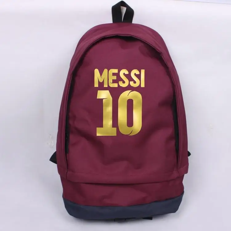 Высокое Качество Messi Foot Ball рюкзак для мальчиков и девочек школьная сумка для мужчин и женщин большой емкости Дорожные холщовые рюкзаки, школьный рюкзак - Цвет: Dark Red