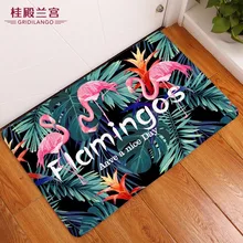 Изготовленный На Заказ Розовый фламинго нескользящий коврик для ванной комнаты Зеленый пальмовый лист ковер напольный дверной коврик ковры для взрослых детей автомобиль открытый Прямая поставка