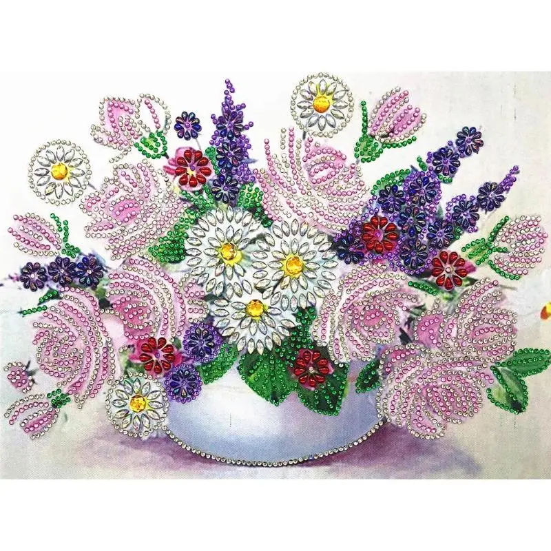 

5D DIY Special Shaped Diamond Painting Flower Cross Stitch Mosaic Craft Kit Part Drill Cross Stitch Kit Crystal Art