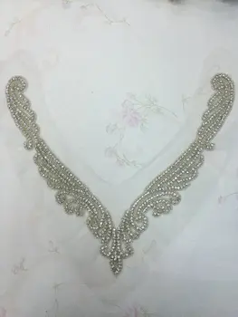 

DHL Free shipping glass crystal rhinestone applique in patches/rhinestone beaded patches bling rhinestone trims iron on patch