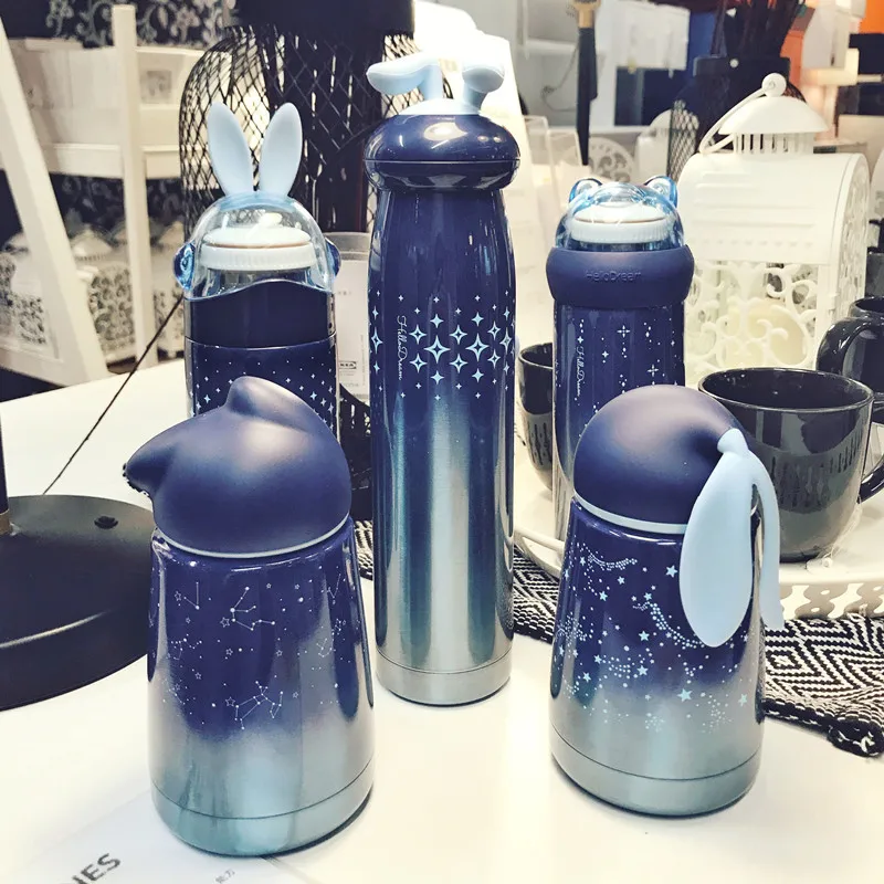 

Cartoon Animal Rabbit Gradient Series Lnsulation Cup Student Couple Cup Children Portable 304 Stainless Steel Cup Kitty Bear Lov