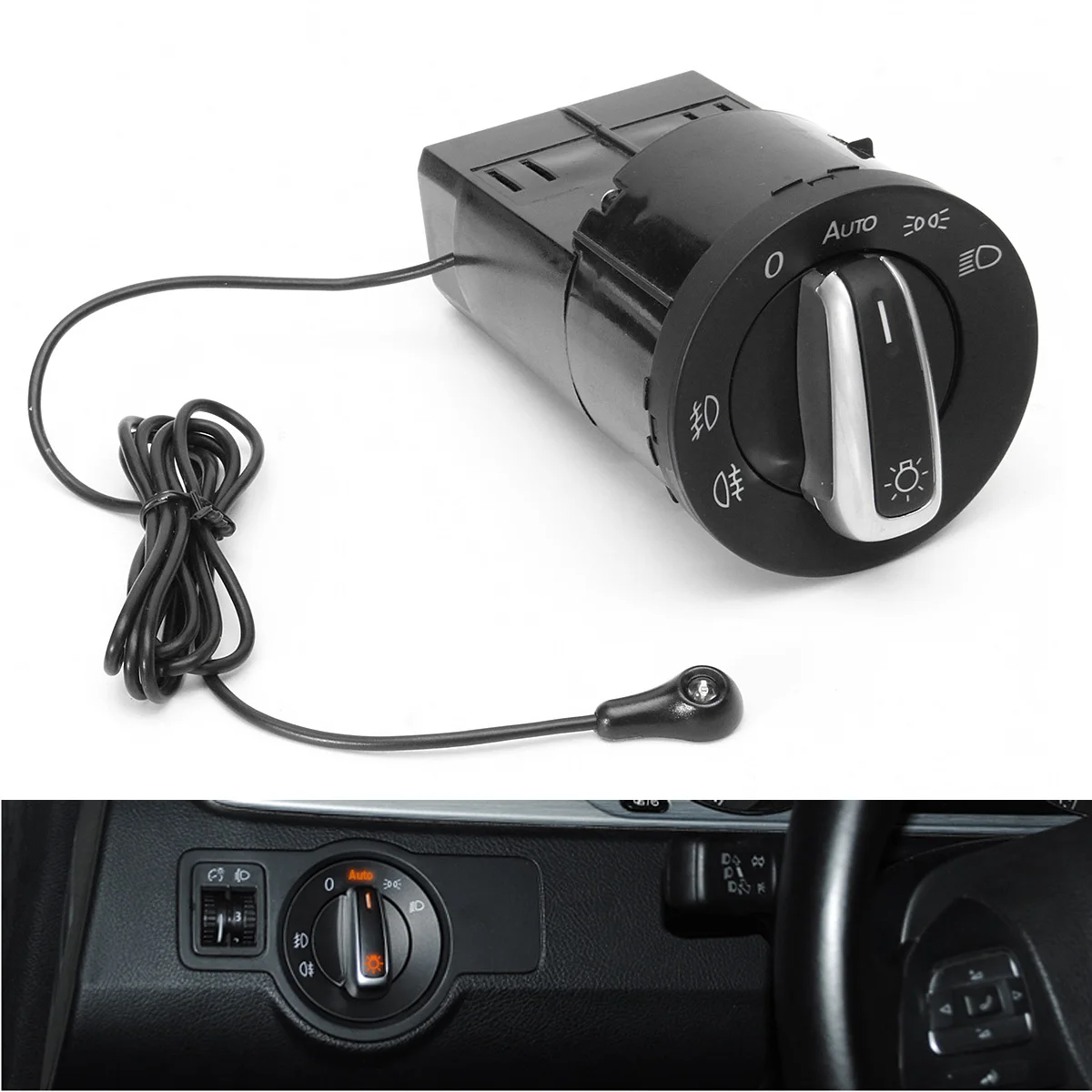 Autoleader 1set Car Auto Chrome Headlight Light Sensor Switch Module