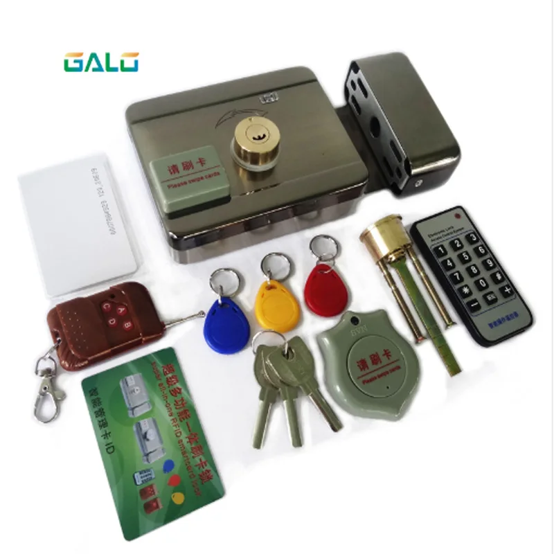Smart remote control ID Card tag Door gate lock castle Access Control Electronic integrated RFID Rim lock double RFID reader Smart remote control ID Card tag Door gate lock castle Access Control Electronic integrated RFID Rim lock double RFID reader
