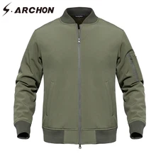 S. ARCHON нам MA1 военный летчик флисовые куртки Для мужчин Водонепроницаемый прочные камуфляжные куртки пальто ветровка армии Верхняя одежда