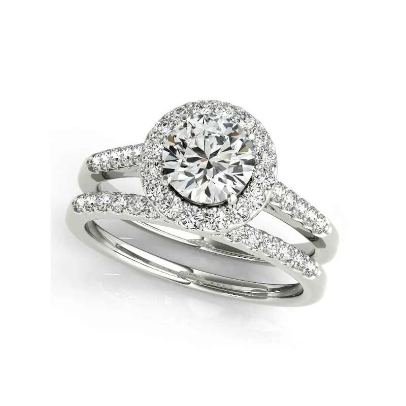 

QYI Real 925 Sterling Silver Rings for Women Luxury 1 ct Sona Cubic Zirconia Wedding Rings Set Fashion Jewelry