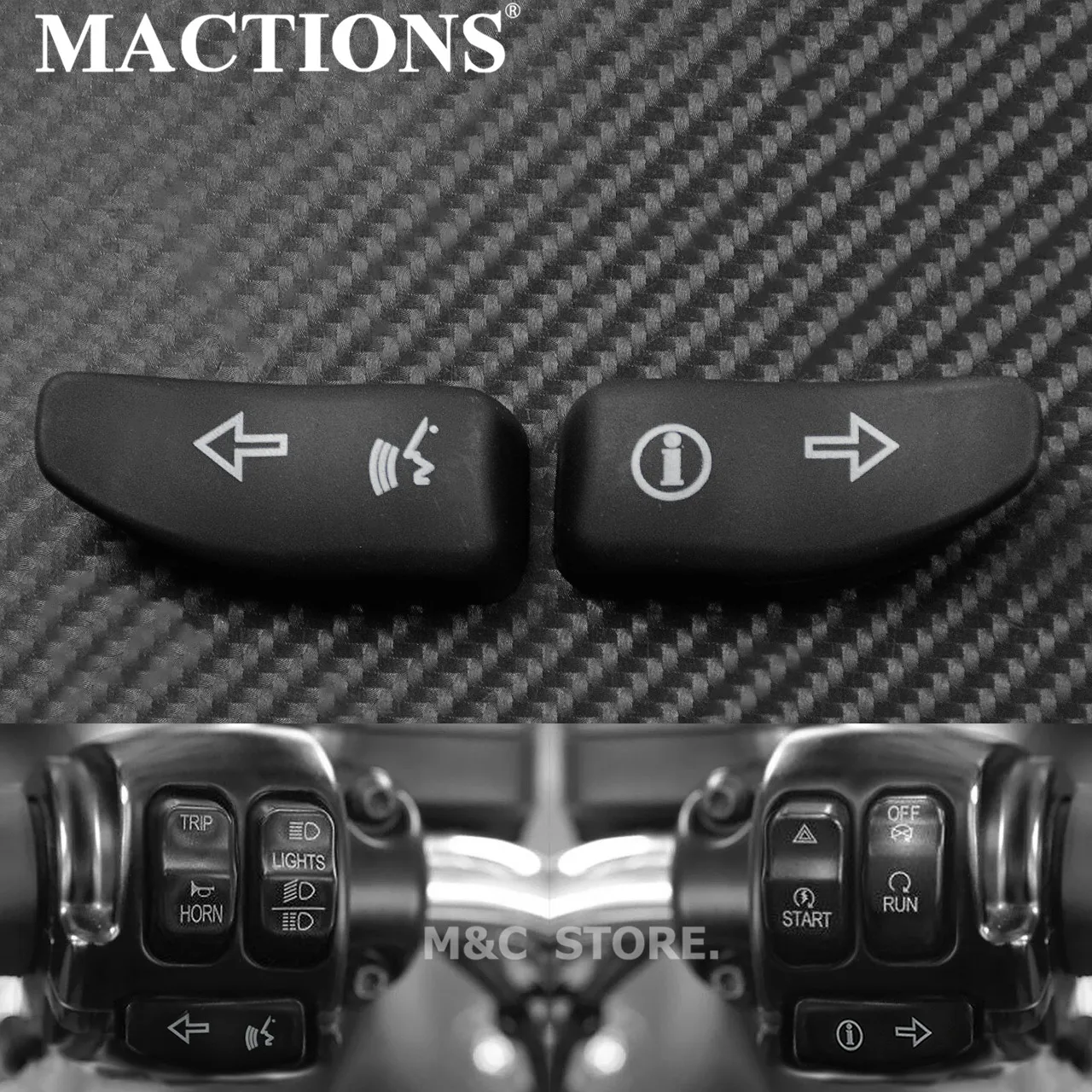 

Motorcycle Black Turn Signal Extension Caps Switch Button Extended Cover For Harley Touring Road King Street Electra Glide 16-19