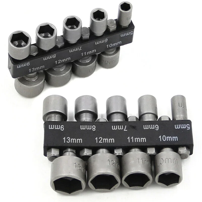 

5-13mm Steel Power Nut Driver Drill Bit Set Screwdriver Sockets Household Hand Tools Screwdriver Tool Woodworking Tool 9PCS