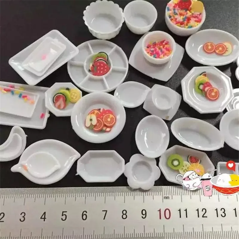 

Miniatures Cup Plate Dish Decor Toys Kitchen Mini Tableware for Doll Accessories Kids Girls