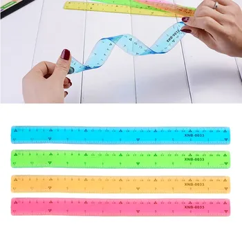 

New Soft 30cm Ruler Multicolour Flexible Creative Stationery Rule School Supply