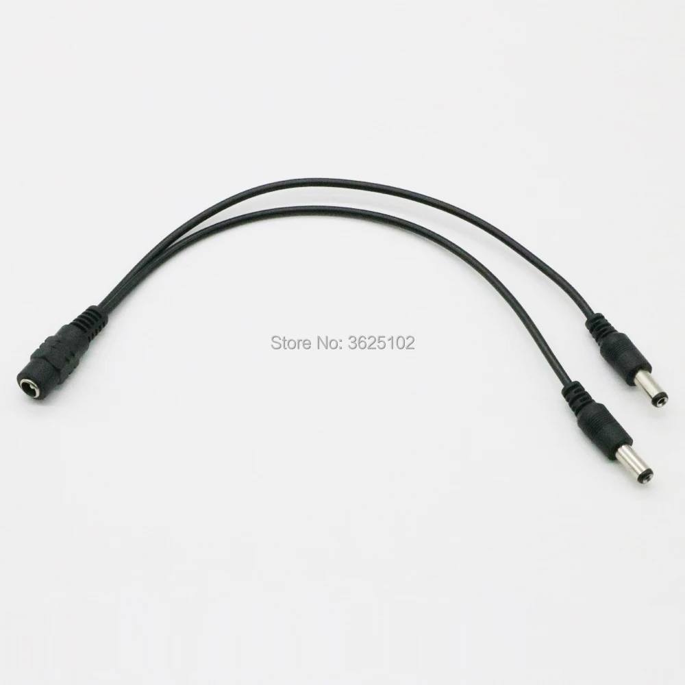 2pcs 1 to 2 DC Power Splitter Adapter Adaptor Cable CCTV Camera For 5.5 x 2.1mm Secuirty System | Безопасность и защита