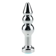 Metal Anal Beads Solid Butt Plug Jewel Anal Plug Fetish Stainless Steel Bum Beads Anal Sex