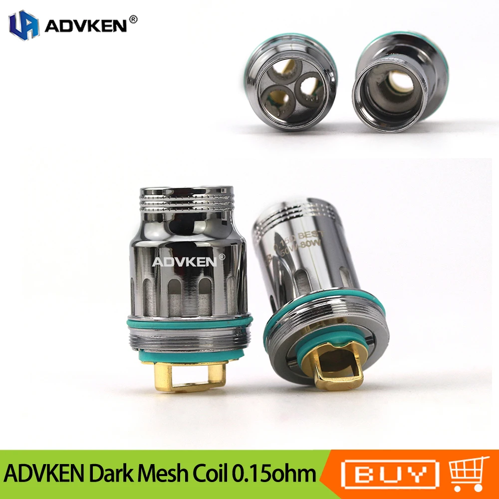 Оригинальный Advken Dark Mesh Одиночная Тройная сетчатая катушка 0 15 Ом Сменная Головка