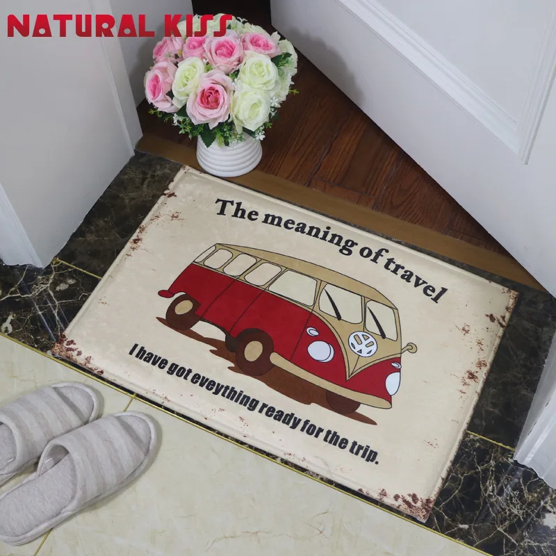 Welcome Bus Floor Mats American Retro Cute Four Car Printed