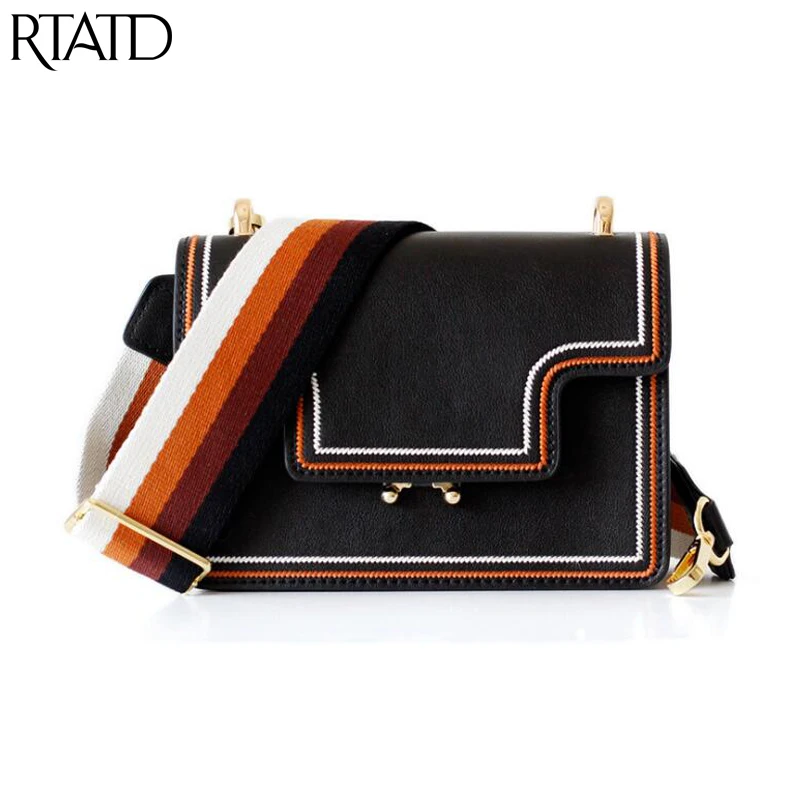 

New Trunk Panelled Messenger Bags Women Cowhide Split Leather Handbags Ladies Crossbody Bag bolsa Q0184