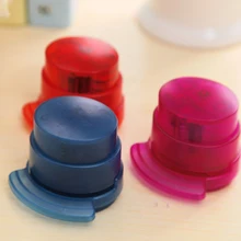1pcs Creative Color transparent Staple-Free Stapler Home Paper Binding Binder Paperclip Stationery Office School Supplies 1 pcs office staple free stapleless stapler home paper binding binder paperclip new drop ship