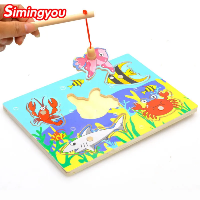 

Simingyou Kids Toys For Children Wooden Magnetic Fishing Game 3D Metal Puzzle Educational Toys D10-Q-62 Dropshipping