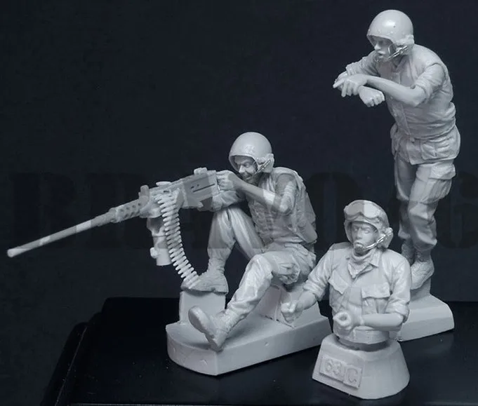 Масштаб 1/35 американский вьетнамский танк Экипировка танка 3 человека миниатюры