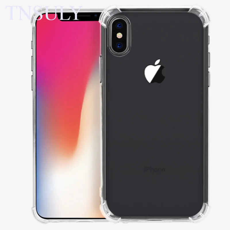 TNSULY 4 углами утолщение ТПУ чехол для iphone 8 Plus X 5 6S 7 анти осень мягкий чехол|Бамперы|